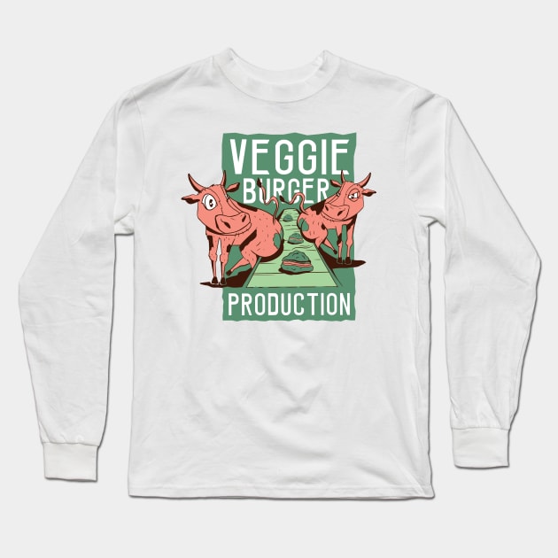 VEGGIE BURGER FUNNY Long Sleeve T-Shirt by madeinchorley